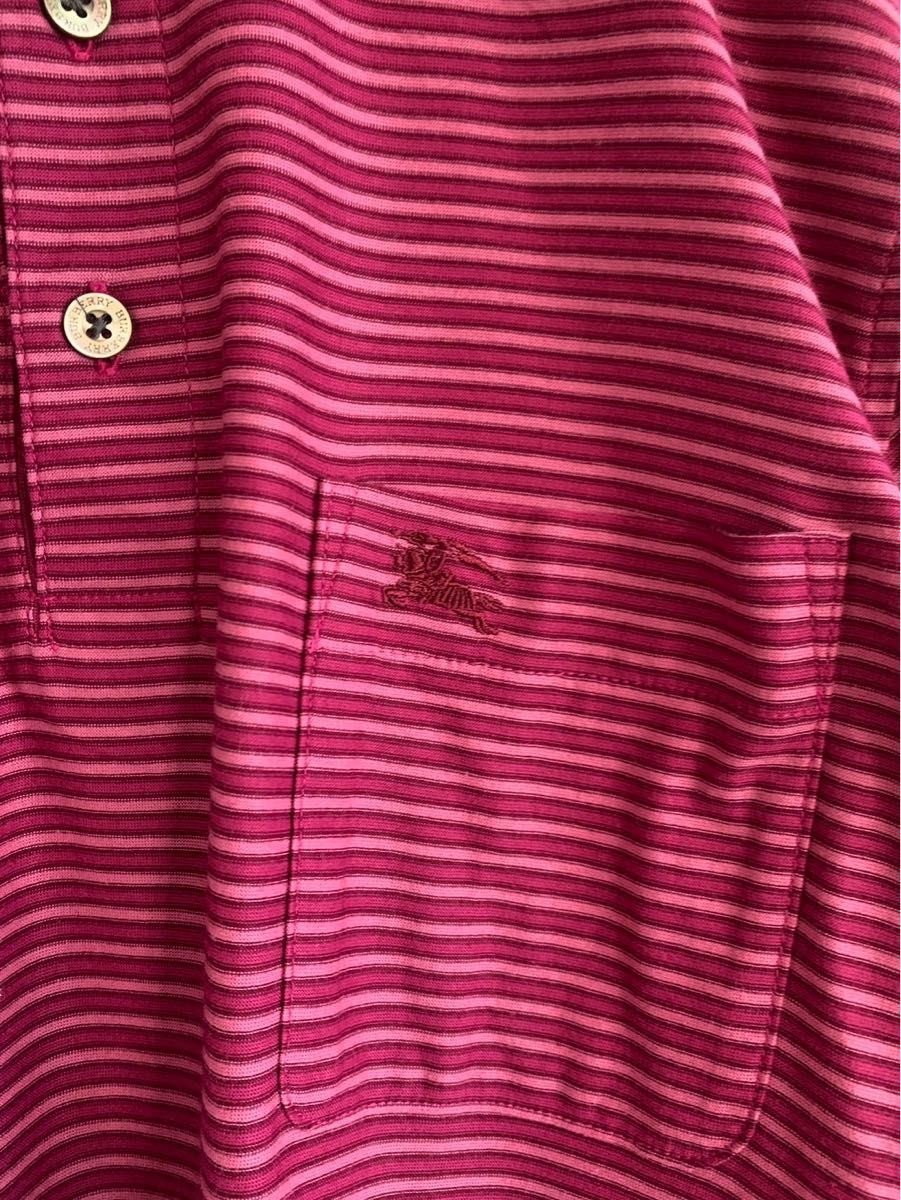 BURBERRY バーバリー ロンドン ポロシャツ 赤ピンク メンズ L半袖