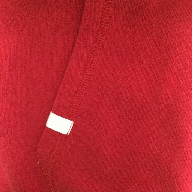 美品 Ralph Lauren ラルフローレン 長袖パーカー サイズSP 赤色無地 裏起毛 綿60%+ポリエステル40% _画像9