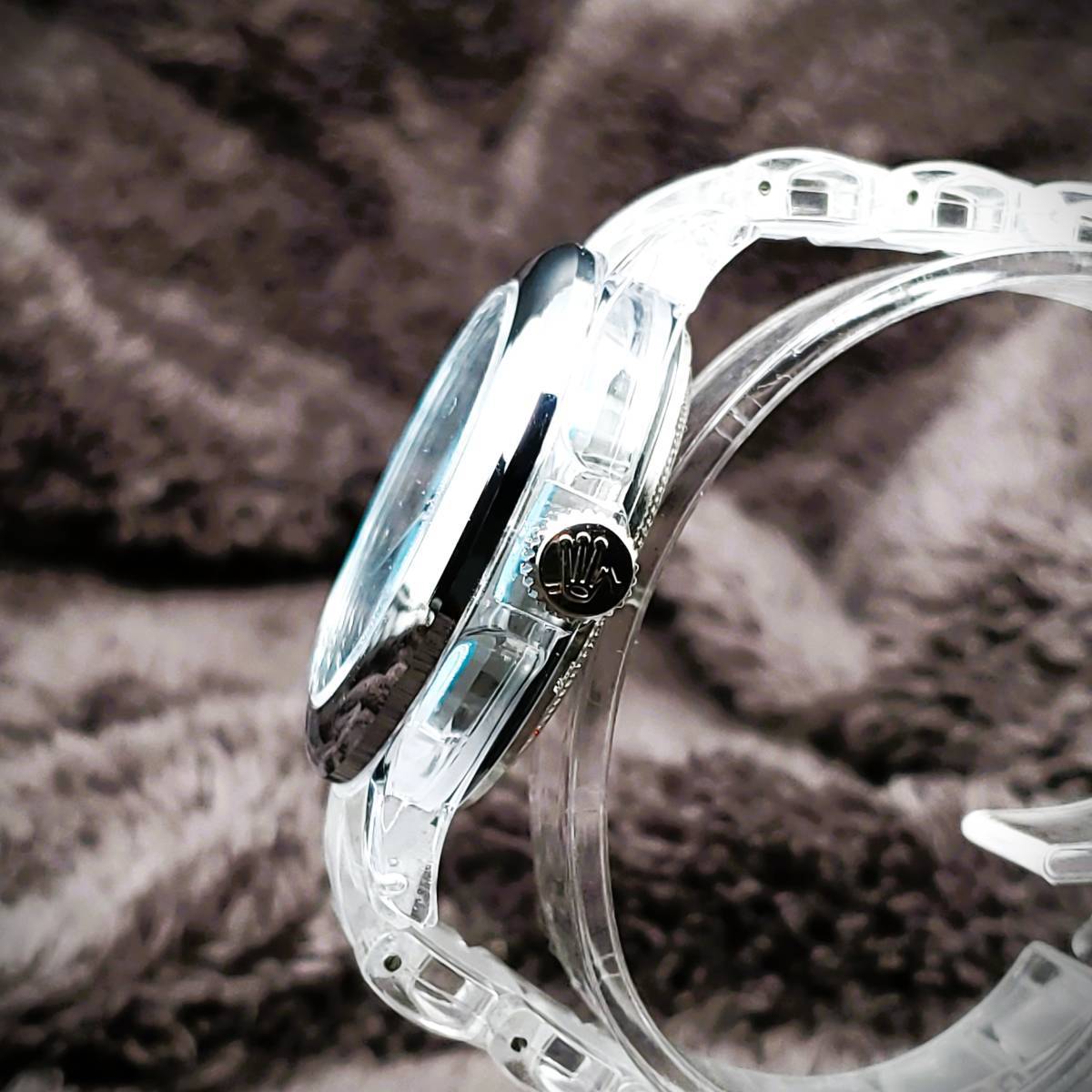 【即決大特価】RELAX リラックス 王冠ロゴ OP33 腕時計 オールスターパーペチュアル 遊び心があり魅力的モデル ターコイズブルー文字盤の画像4