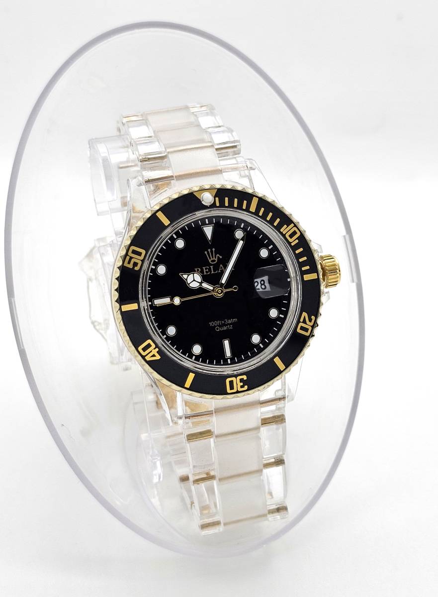 [1 иен ] relax .. Logo наручные часы дайвер комбинированный чёрный циферблат 24H вращение оправа Setagaya основа Tokoro George SUB15