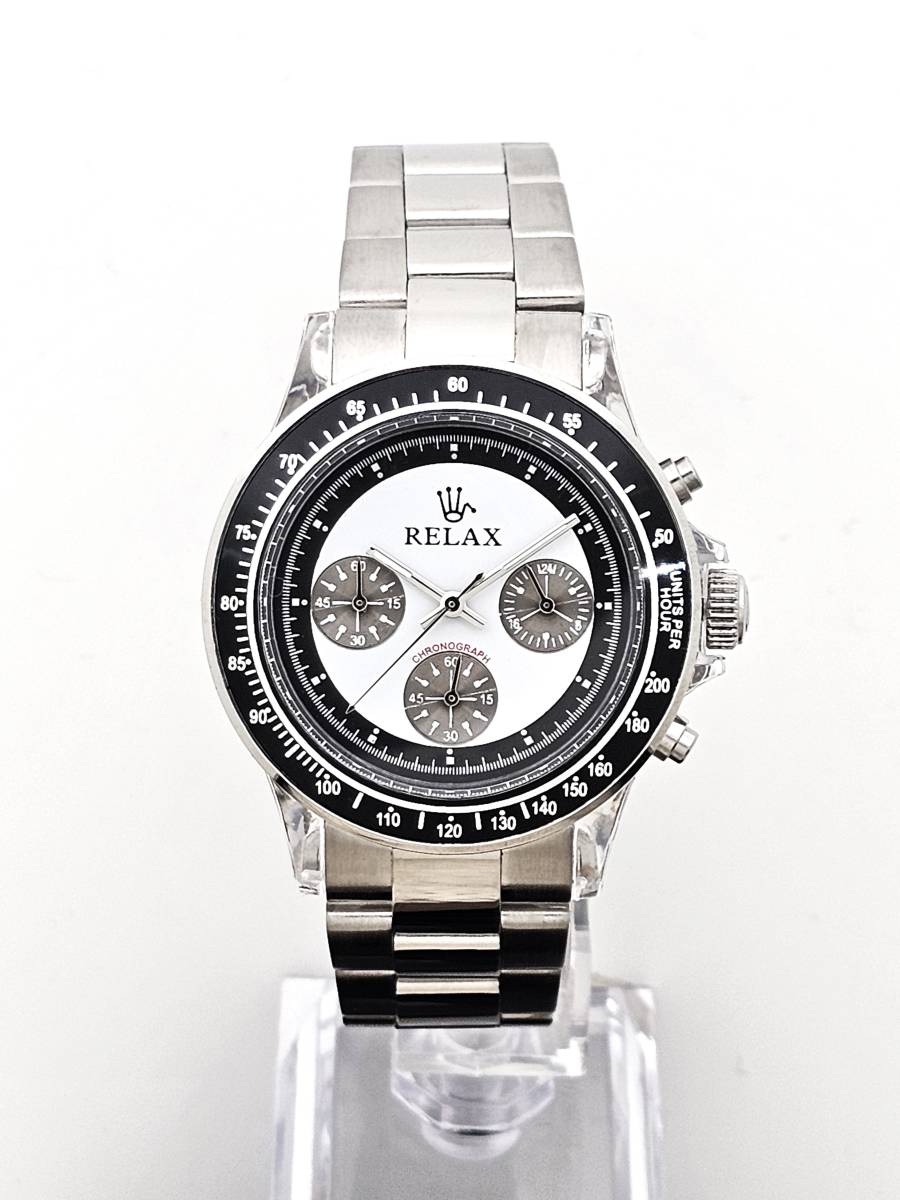【本日特価】RELAX リラックス 王冠ロゴ D6-S ヴィンテージカスタム腕時計 世界で最も人気のポール・ニューマン腕時計 白文字盤 世田谷_画像3