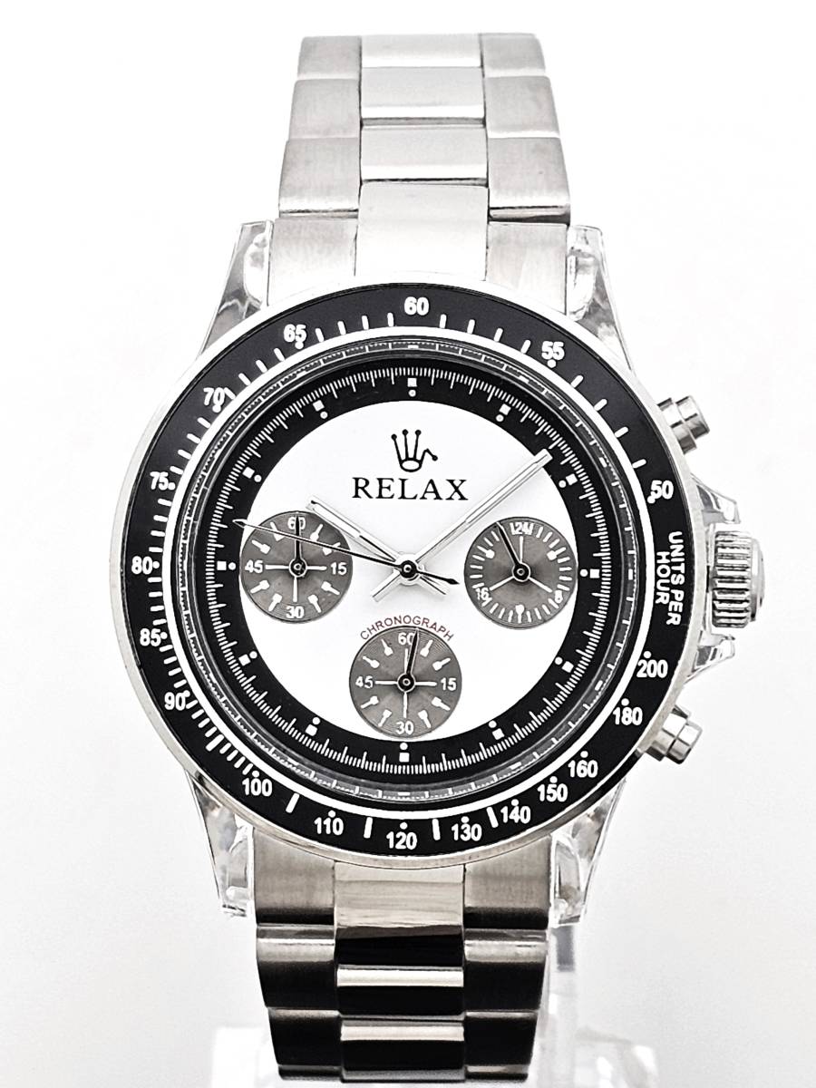 【本日特価】RELAX リラックス 王冠ロゴ D6-S ヴィンテージカスタム腕時計 世界で最も人気のポール・ニューマン腕時計 白文字盤 世田谷_画像2