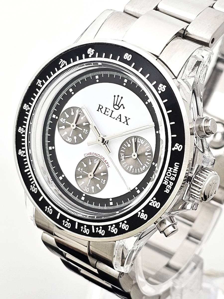 【本日特価】RELAX リラックス 王冠ロゴ D6-S ヴィンテージカスタム腕時計 世界で最も人気のポール・ニューマン腕時計 白文字盤 世田谷_画像5