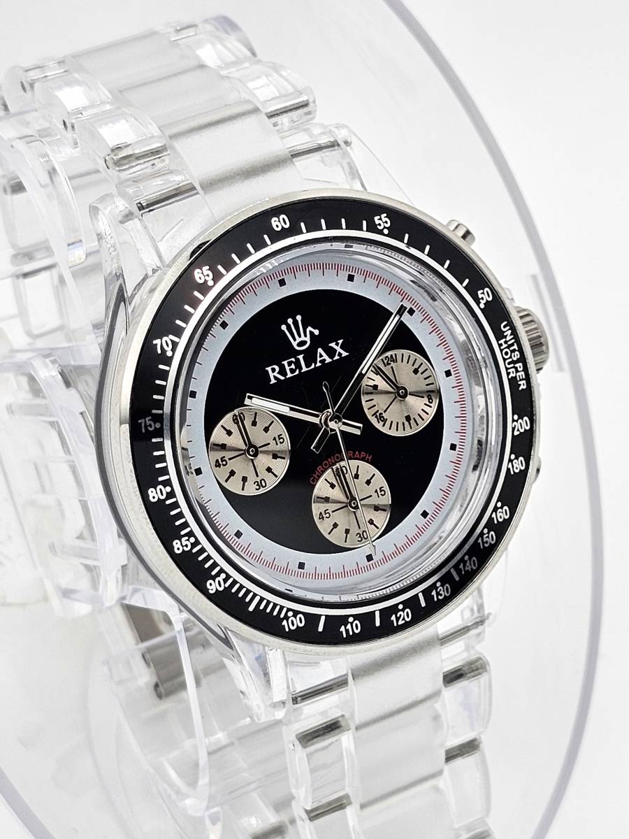 【3999円】リラックス 王冠ロゴ D5 ヴィンテージ腕時計 世界で最も人気のポール・ニューマン腕時計 黒文字盤 世田谷ベース 所ジョージの画像2