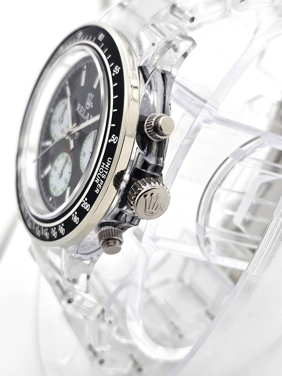 【玉子~返る!】リラックス 王冠ロゴ D3 ヴィンテージ腕時計 クロノ 世界的にも注目されているモデル 黒文字盤 世田谷ベース 所ジョージの画像5