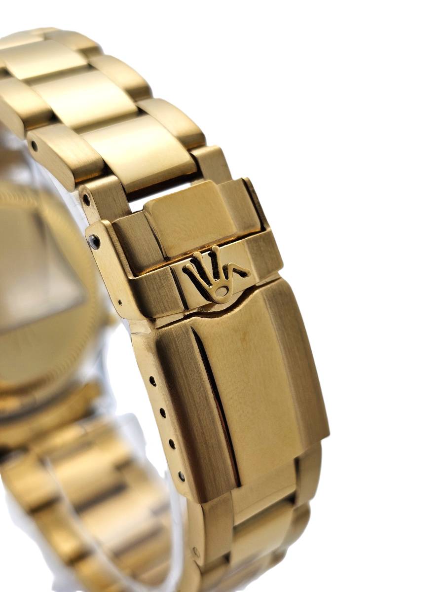 【激安1円】リラックス 王冠ロゴ D28-FGS カスタム腕時計 クロノ 鮮やかなグリーンカラーが大変魅力的なモデル グリーンダイヤル文字盤_画像7
