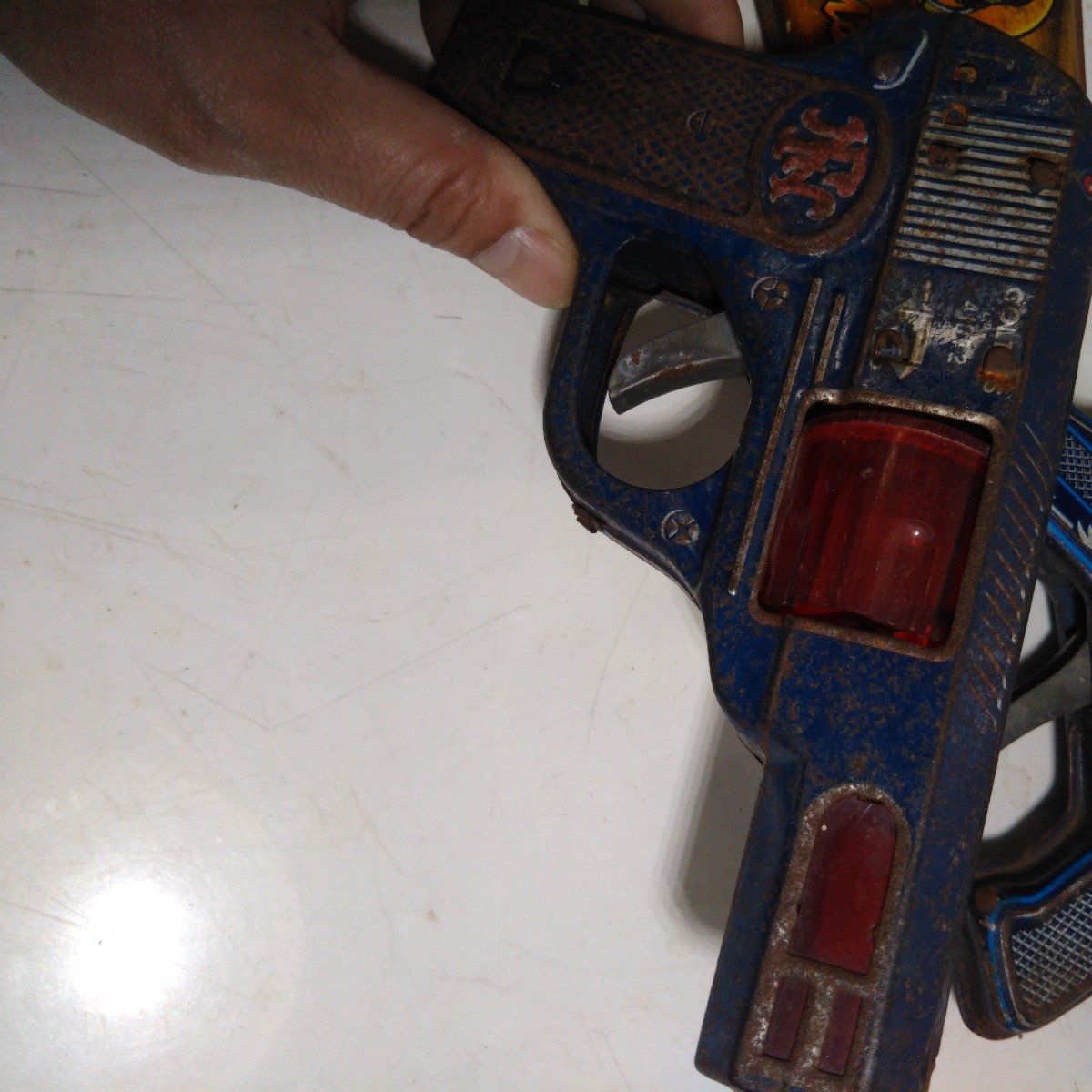  Showa Retro подлинная вещь жестяная пластина товар ружье продажа комплектом сделано в Японии украшение произведение искусства Junk 3 шт. комплект 