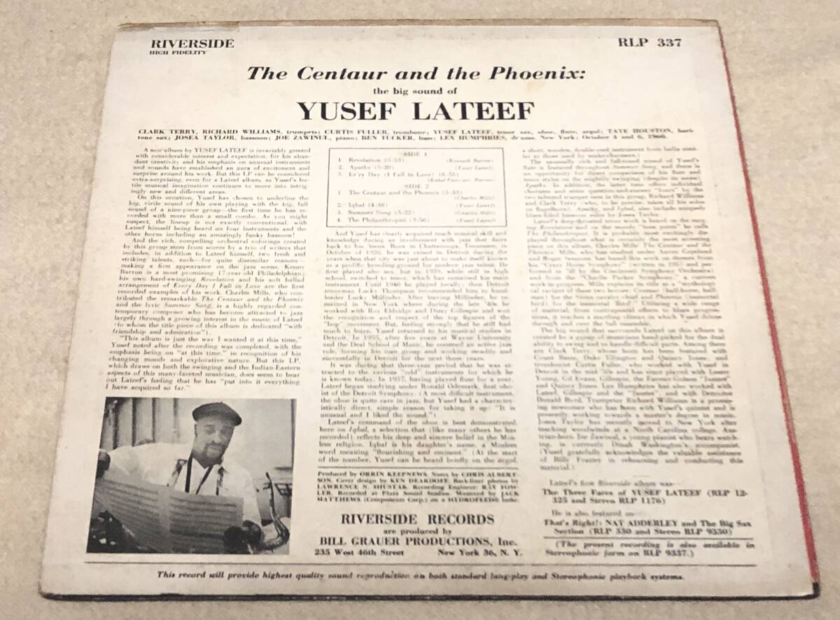 ●極美再生オリジYusef Lateef / The Centaur And The Phoenix●Kenny Barron,Joe Zawinul,Curtis Fuller,Clark Terry,Richard Williams_画像3