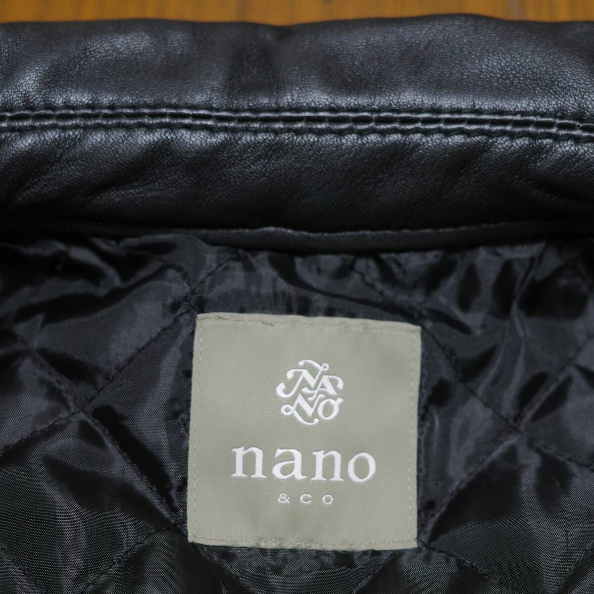 ■送料無料匿名発送■美品■nano universe ナノユニバース ライダースジャケット レザー 革ジャン シープスキン 羊革 キルティング（L）■_画像4