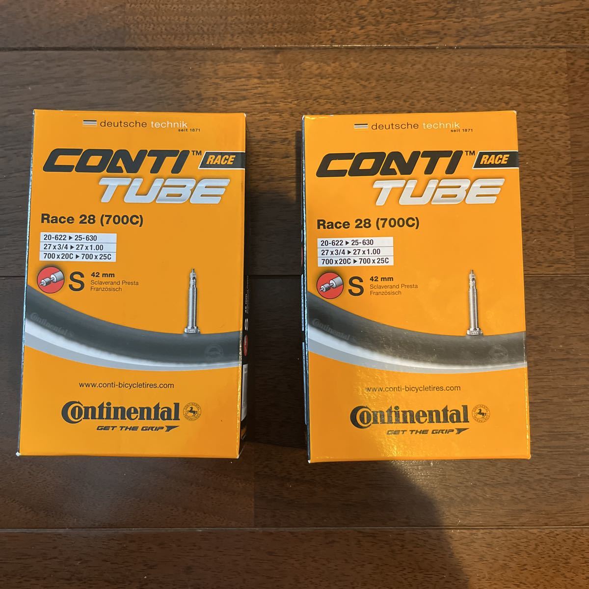 ２本セット コンチネンタル Continental チューブ Race 28 700×20-25C 仏式 42mm 23C 25C 700C 新品未使用の画像1