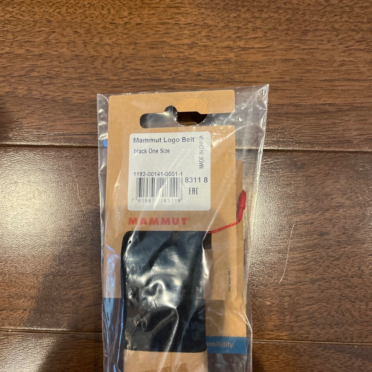 Mammut Logo Belt black(マムート ロゴ ベルト ブラック/黒）フリーサイズ 新品未開封未使用品の画像5