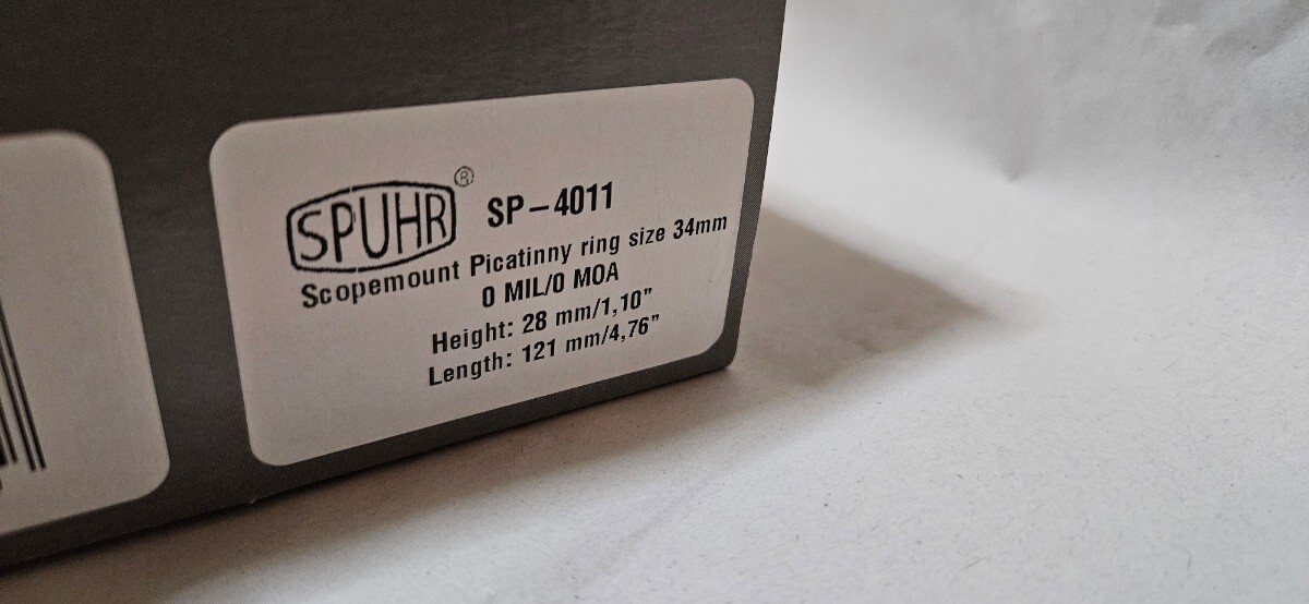 【実物 未使用】絶版品 SPUHR SP-4011 34mm 1.10 ISMSマウント G.A Precision mount スコープマウント_画像4