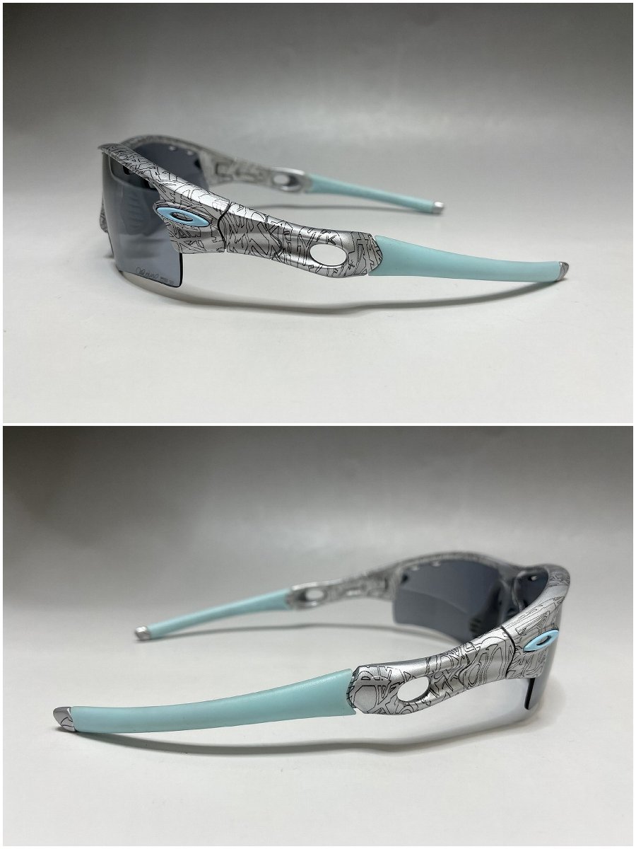 美品 オークリー レイダー イチローモデル サングラス アイウェア シルバー×ライトブルー OAKLEY Rader ICHIRO メンズ 質屋の質セの画像5