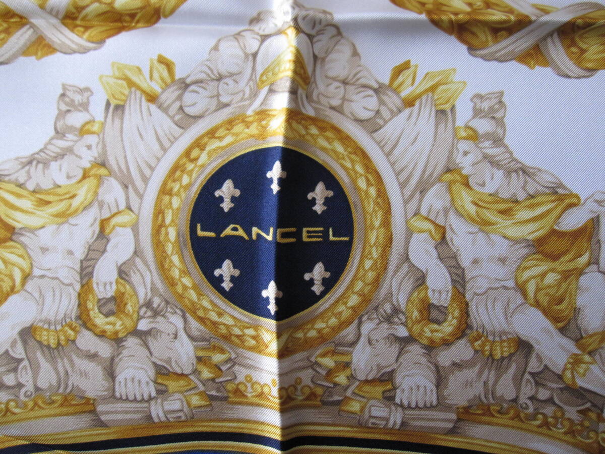 未使用 ☆ LANCEL　ランセル　シルク100%　スカーフ ☆ イタリア製_画像2