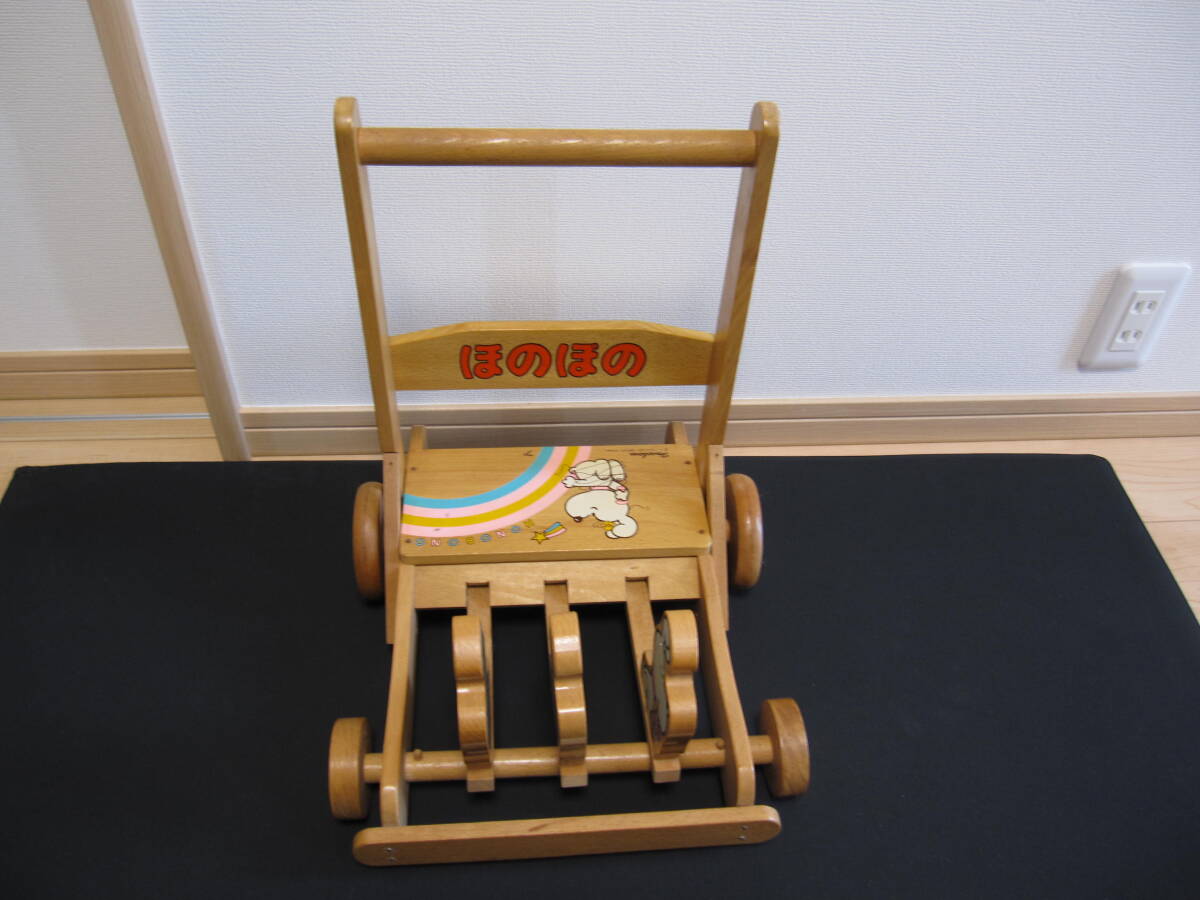  Showa Retro * wooden handcart .. .. *.... baby K.TSUKUDA GREEN CAMEL