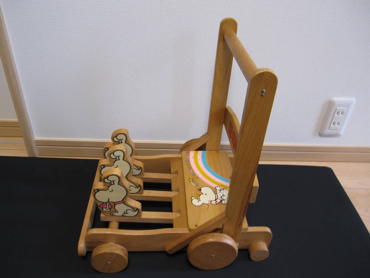  Showa Retro * wooden handcart .. .. *.... baby K.TSUKUDA GREEN CAMEL