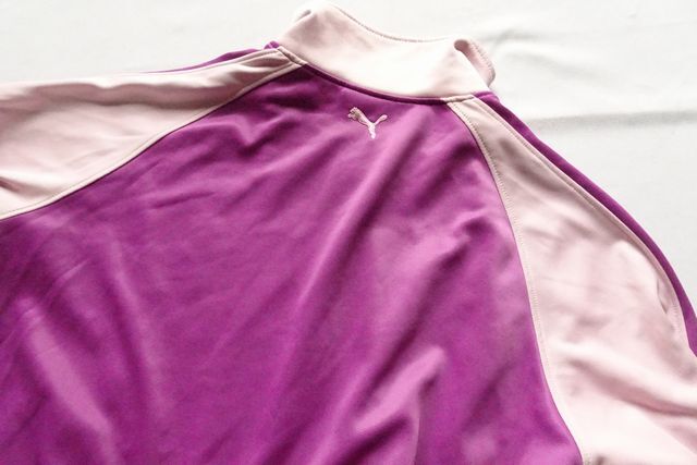 PUMA/ Puma / Junior / ребенок / длинный рукав спортивная куртка / джерси материалы / передний Zip выше / фиолетовый / лиловый / пастель розовый /160 размер (3/13R6)