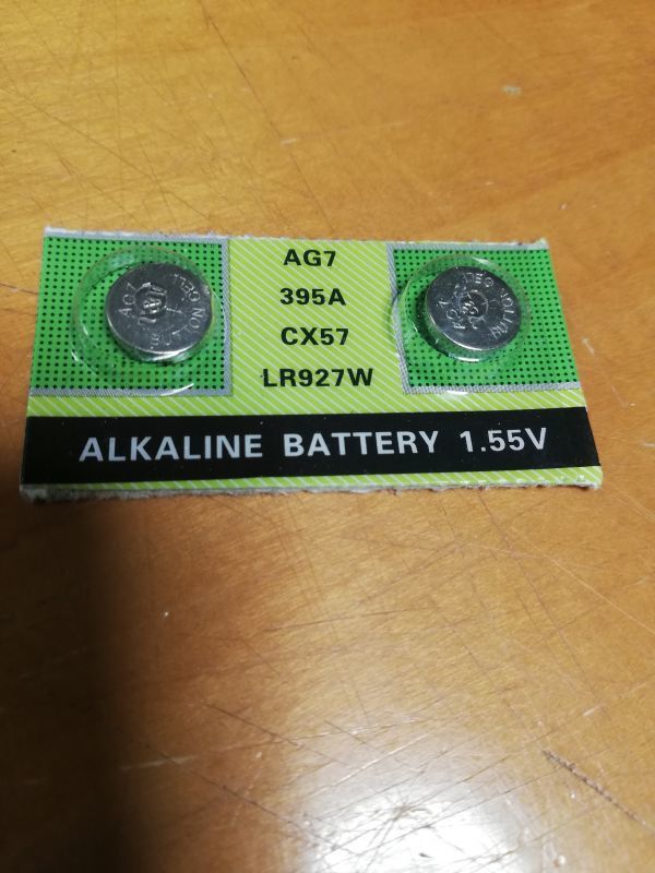 送料無料！　２個199円　LR927 ボタン電池 1アルカリ 電池 AG7 / CX57 / 395A / 互換品 バッテリー_画像1