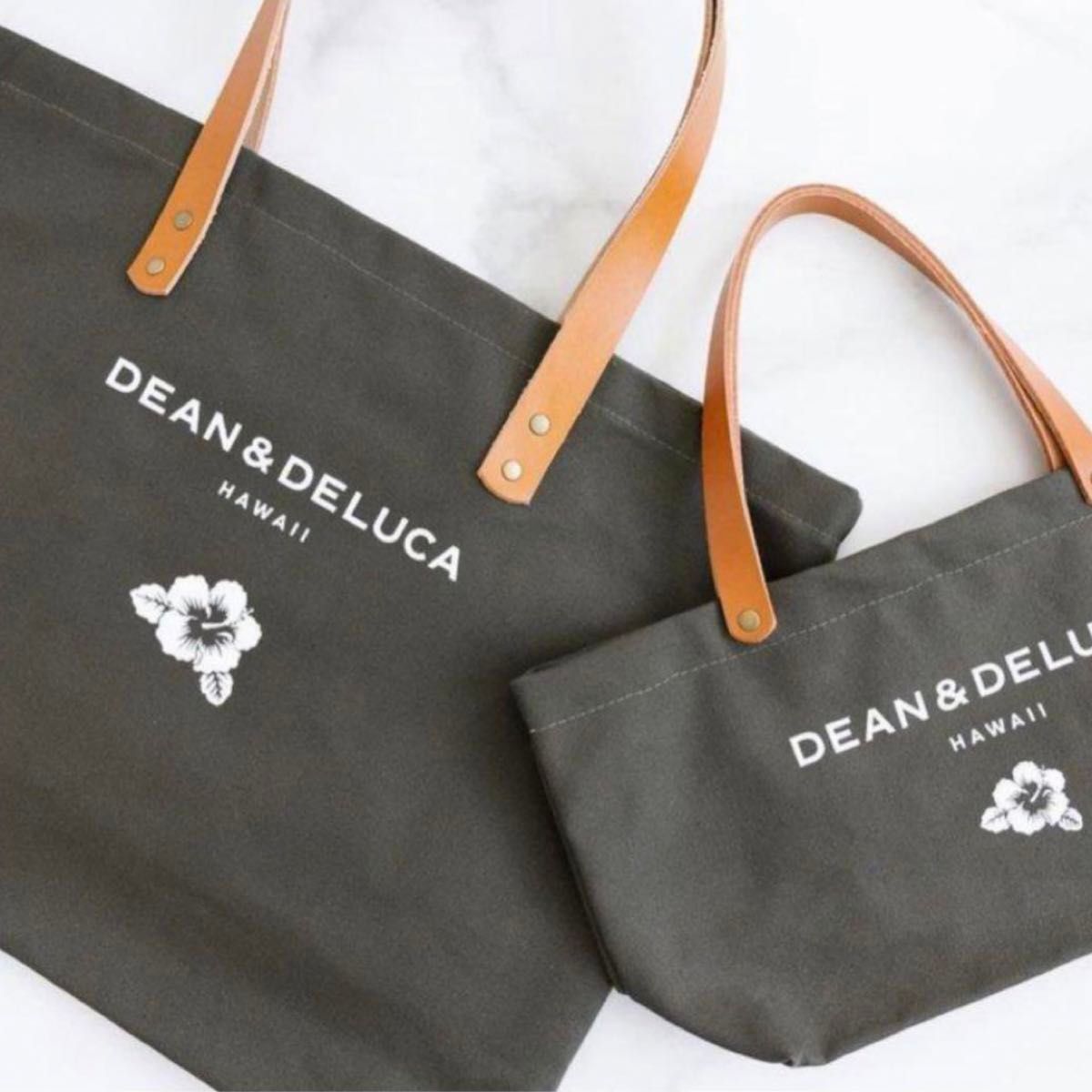 DEAN&DELUCAハワイトートバッグ ディーン＆デルーカ オリーブＬサイズ