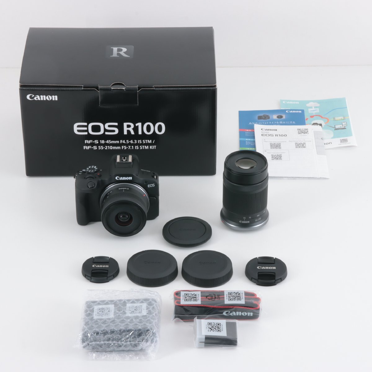 1円～ Canon キヤノン ミラーレス一眼カメラ EOS R100 / 18-45mm 4.5-6.3 / 55-210mm 5-7.1 【電源ONのみ確認】の画像10