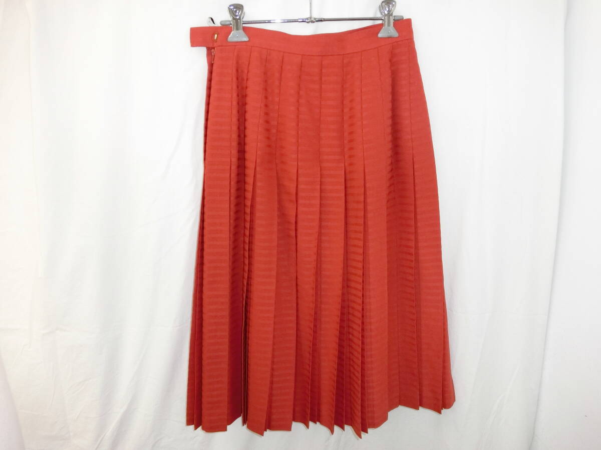 Christian　Dior　　ディオール　スカート　ひだあり　オレンジ　オールシーズン　レディース　Y-185_画像3