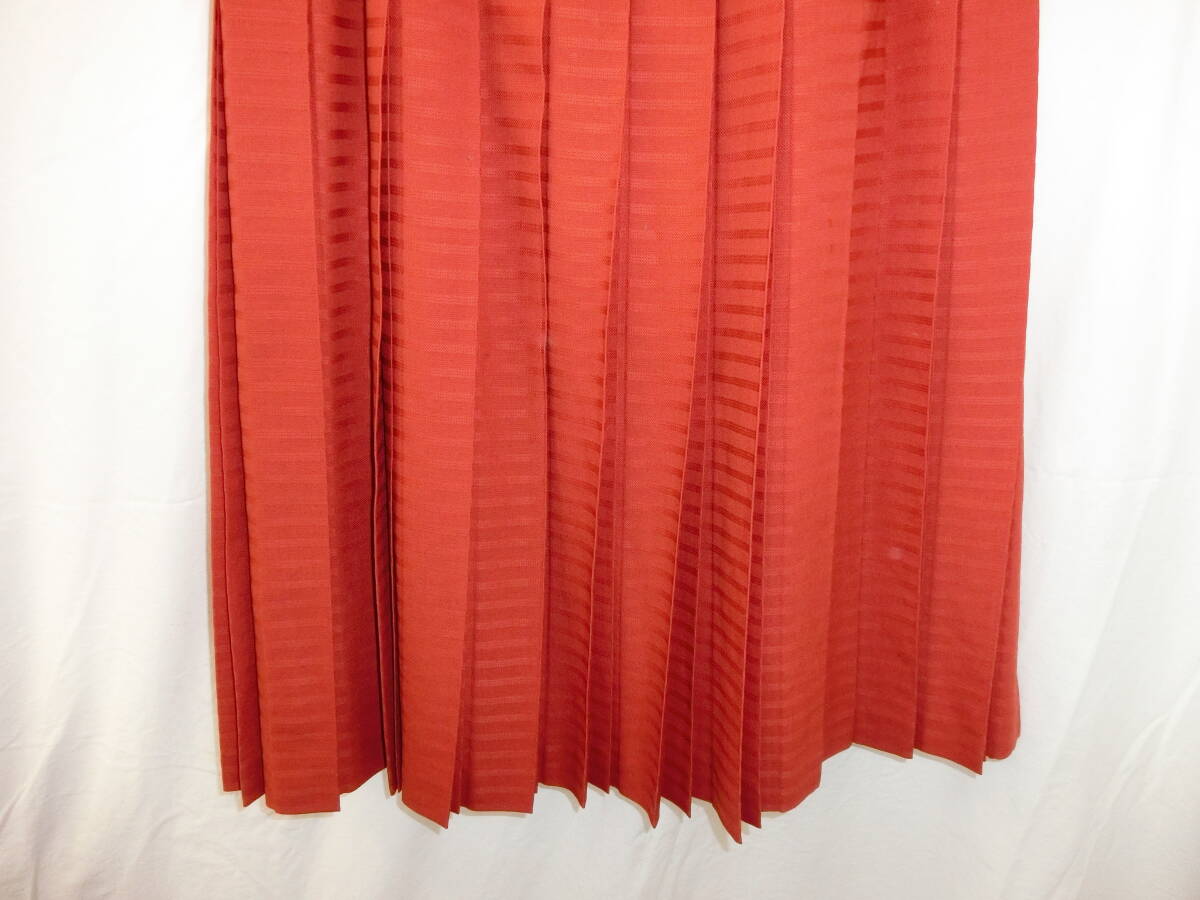Christian　Dior　　ディオール　スカート　ひだあり　オレンジ　オールシーズン　レディース　Y-185_画像5