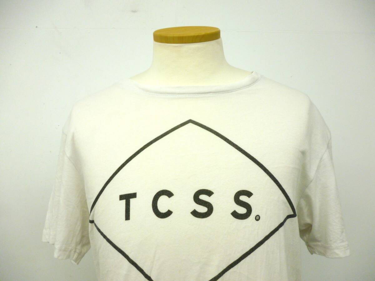 TCSS　ティーシーエスエス　半袖Tシャツ　ブランドロゴ　シンプルデザイン　ホワイト　MEDIUM　夏　メンズ　Y-459え_画像1