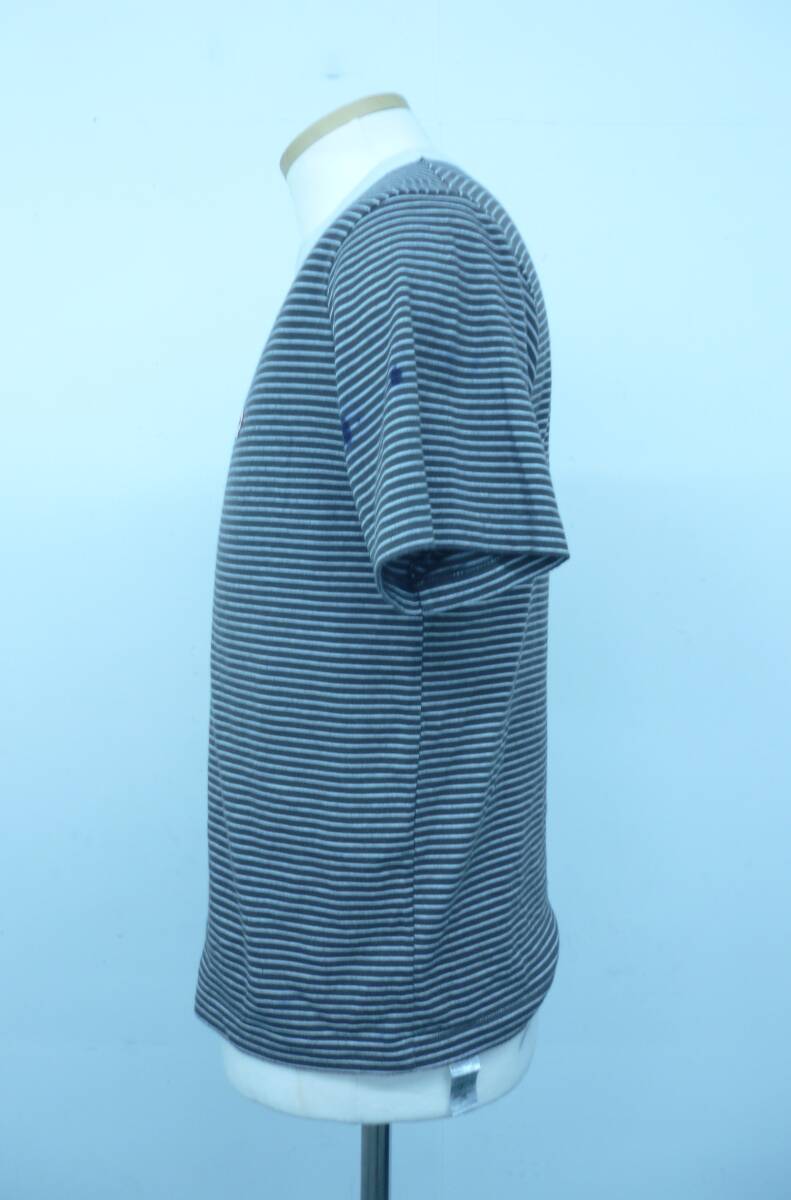 DANTON ダントン メンズ 半袖 Tシャツ ボーダー 茶色 ワンポイント シンプル Y-166_画像4