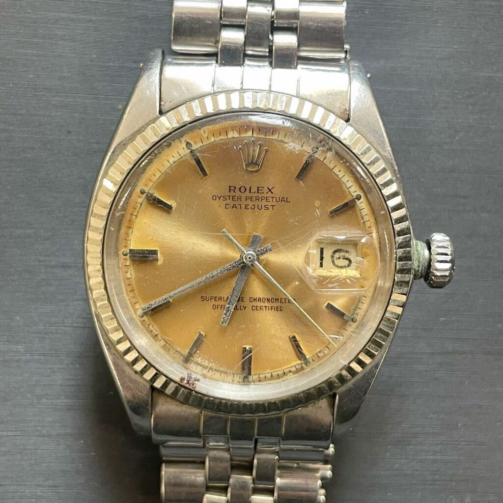 02yt 1円スタート ROLEX DATEJUST ロレックス デイトジャスト 1601 稼働品 自動巻き メンズ腕時計 同梱不可 精度測定済み日差+3〜4秒_画像1