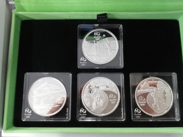 0303T51 記念コイン Rio2016 銀貨4種セット 5REAISの画像3