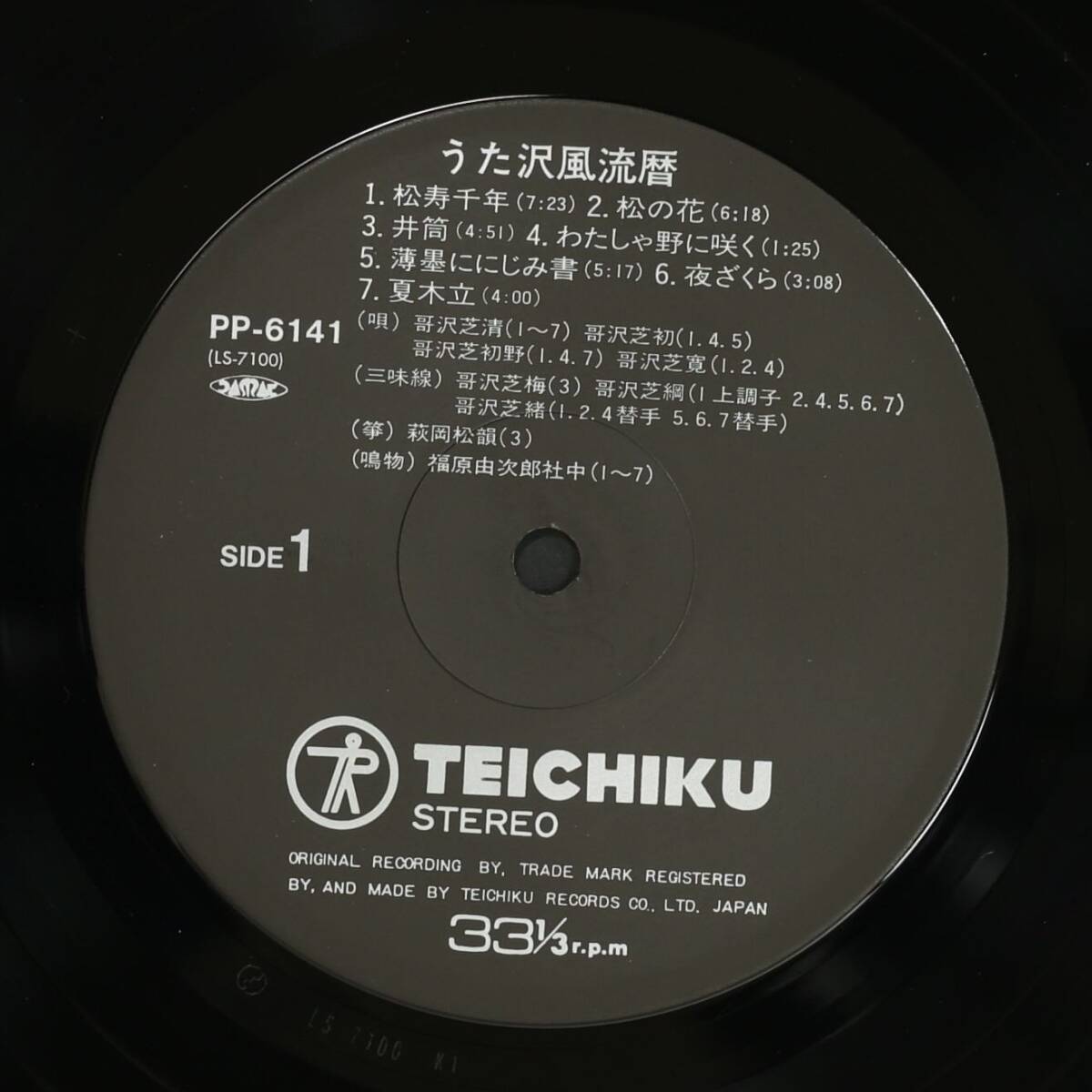 【帯付LP】哥沢芝清 他/うた沢風流暦(並良品,うた沢,希少盤,Japan Trad)_画像4