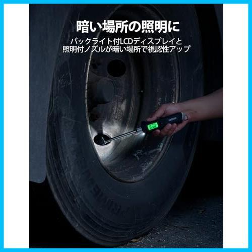 エアゲージ タイヤゲージ デジタル 空気圧ゲージ 自動車 カー バイク トラック 自転車 用品 1585KPA 日本語説明書付き (耐久版)_画像7