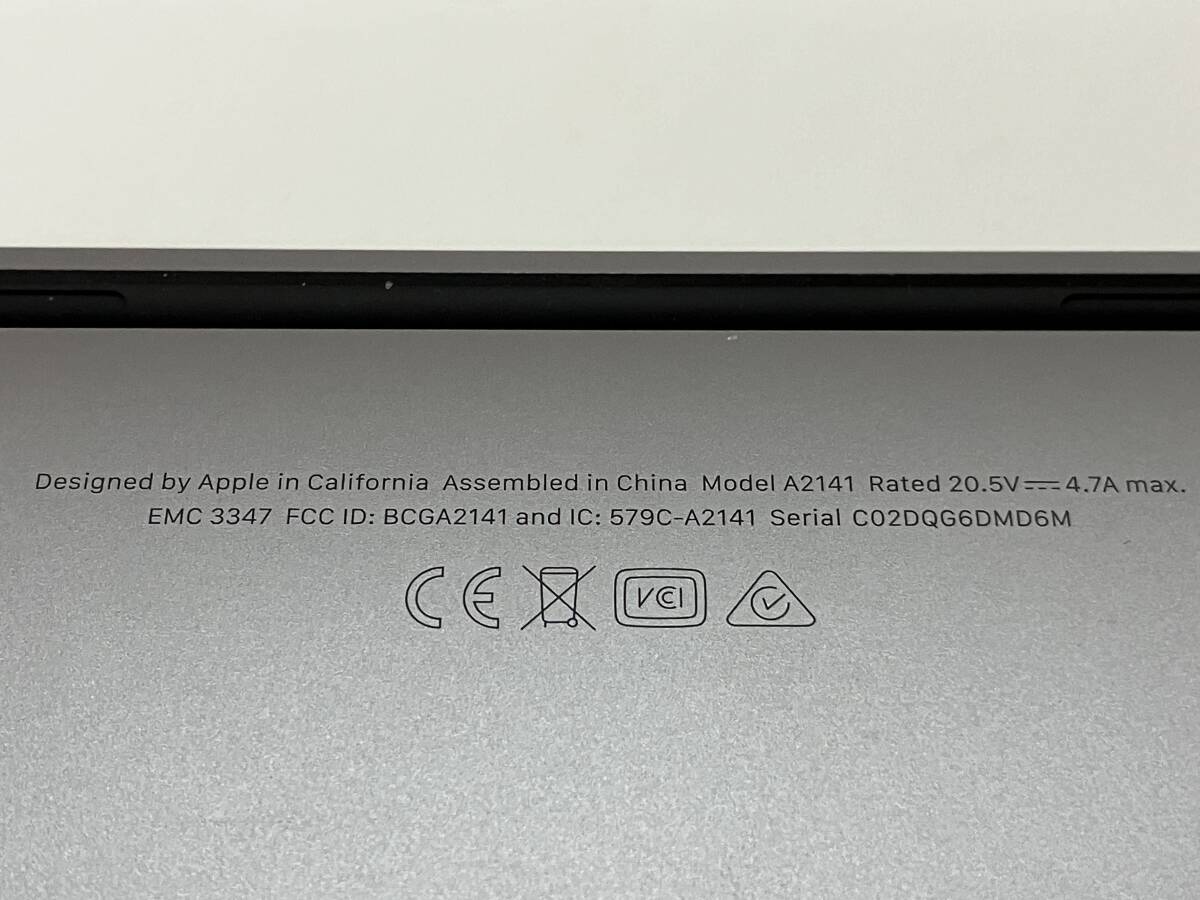 【4537】パソコン「Mac Book Pro A2141 本体・充電器」Apple ノートパソコン 箱なしの画像3