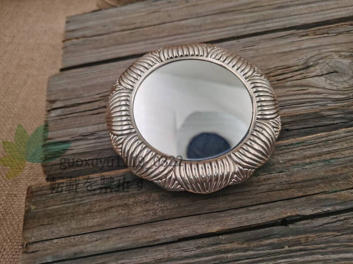 密教法具 寺院用仏具」 大々型 灌頂用 宝鏡 真鍮製15x15cm 密教法具 寺院用仏具」 大々型 灌頂用 宝鏡 真鍮製15x15cm