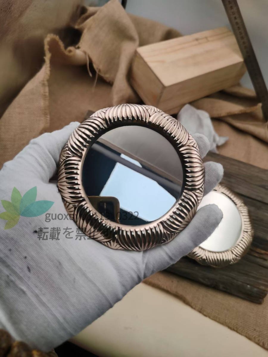 密教法具 寺院用仏具」 大々型 灌頂用 宝鏡 真鍮製15x15cm 密教法具 寺院用仏具」 大々型 灌頂用 宝鏡 真鍮製15x15cm