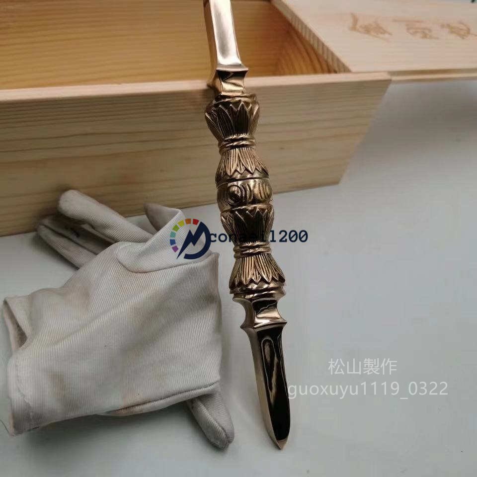密教法具 寺院用仏具」 美品 鬼目型 独鈷杵 真鍮製磨き仕上げ 密教法具 寺院用仏具」 美品 鬼目型 独鈷杵 真鍮製磨き仕上げ
