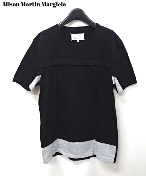 50【Martin Margiela 10 Tee Pocket S50G0358S21058 Black/Gray マルタン マルジェラ 切替え Tシャツ カットソー ブラック/グレー】_画像1