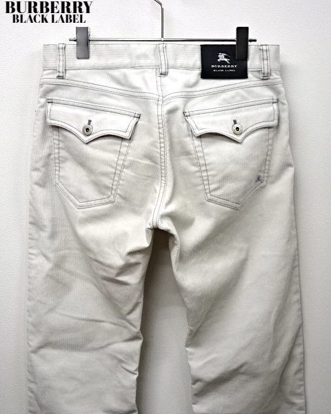 73【BURBERRY BLACK LABEL Pants BMS10-519-02 White バーバリー ブラックレーベル パンツ コーデュロイ ホワイト】_画像1