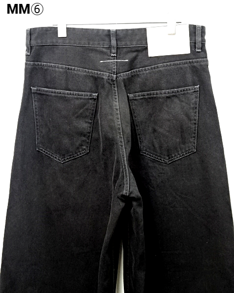 32【MM⑥ 5pocket Wide Denim Pants S52LA0200 S30743 965 23AW MM6 エムエムシックス 5ポケット ワイドデニムパンツ ブラック メンズ】_画像3