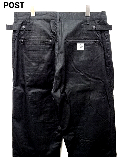 L【POST parachute pants Black ポスト パラシュートパンツ ブラック】
