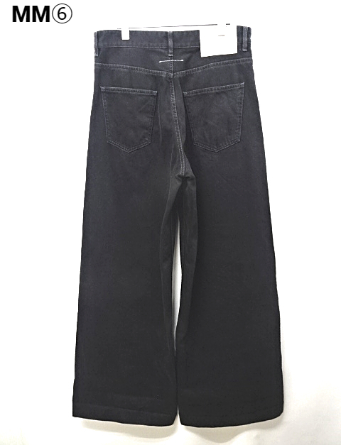 32【MM⑥ 5pocket Wide Denim Pants S52LA0200 S30743 965 23AW MM6 エムエムシックス 5ポケット ワイドデニムパンツ ブラック メンズ】_画像4