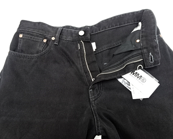 32【MM⑥ 5pocket Wide Denim Pants S52LA0200 S30743 965 23AW MM6 エムエムシックス 5ポケット ワイドデニムパンツ ブラック メンズ】_画像5