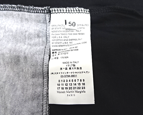 50【Martin Margiela 10 Tee Pocket S50G0358S21058 Black/Gray マルタン マルジェラ 切替え Tシャツ カットソー ブラック/グレー】_画像8