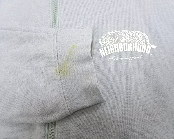 M【NEIGHBORHOOD SWEAT ZIP JACKET 2001 01s ネイバーフッド スウェット ジップ ジャケット 古着 オールド レア】_右袖にシミがあります。