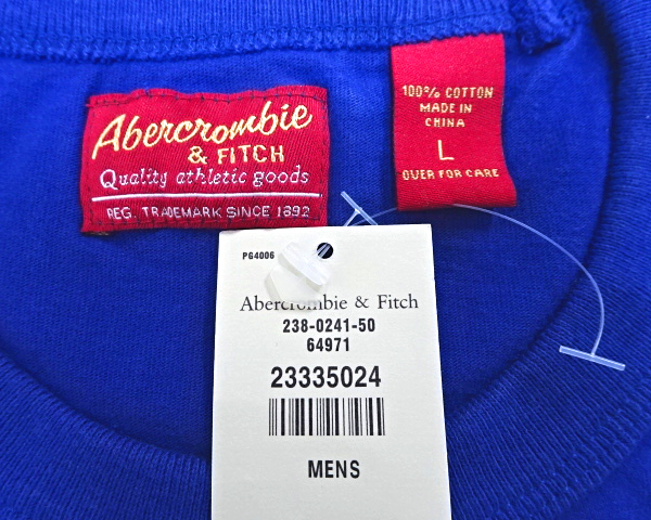 Mens L новый товар [Abercrombie&Fitch Tee Blue AF выше like Abercrombie & Fitch футболка b люмен z]