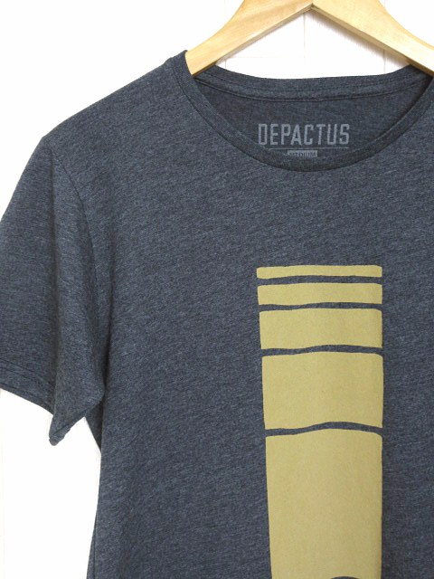 ディパクタス DEPACTUS Tシャツ カットソー 半袖 プリント ロゴ グレー size MEDIUM メンズ_画像3