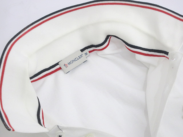 モンクレール MONCLER ポロシャツ 84093 トリコロール ワッペン 半袖 ホワイト size M メンズの画像7