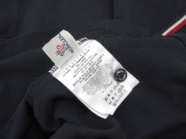 モンクレール MONCLER ポロシャツ 84093 トリコロール ワッペン 半袖 ネイビー size M メンズの画像10