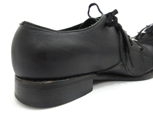 コムデギャルソン COMME des GARCONS シューズ ベルト ベルクロ レースアップ レザー ブラック size 22.5 レディース 22.5cm_画像6