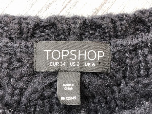 TOPSHOP トップショップ レディース ボーダー ニットセーター 34 黒アイボリー_画像2